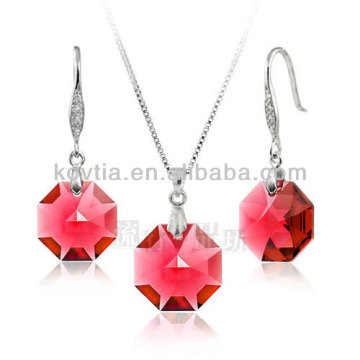 Wholesale charm ruby jewelry set red crystal wedding jewelry set